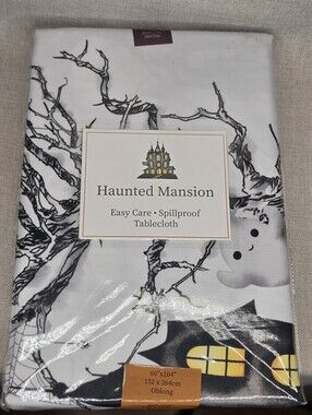New Haunted Mansion Halloween Tablecloth Multicolor 60" X 104"